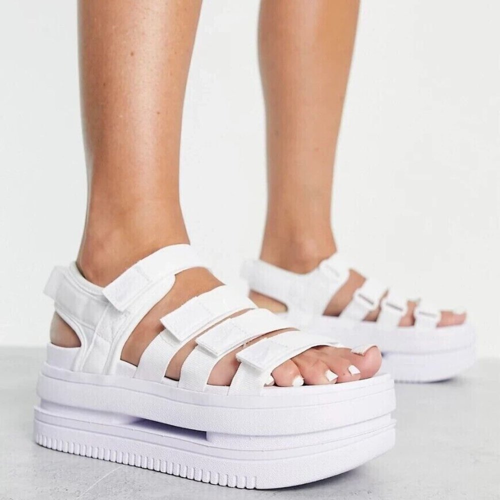 Nike Women's White Platform Sandals